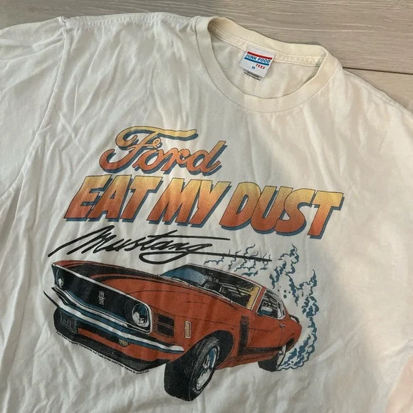 Junk food 1990s Ford Mustang white tee - Picture 2 of 3